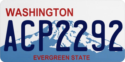 WA license plate ACP2292