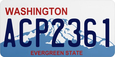 WA license plate ACP2361