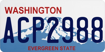 WA license plate ACP2988