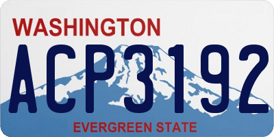 WA license plate ACP3192
