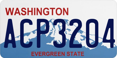 WA license plate ACP3204