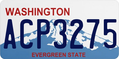 WA license plate ACP3275