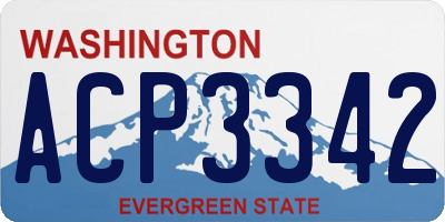 WA license plate ACP3342