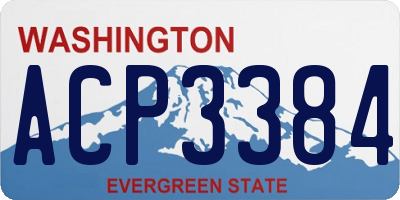 WA license plate ACP3384