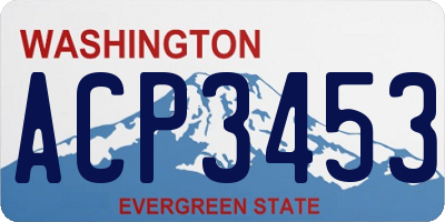 WA license plate ACP3453