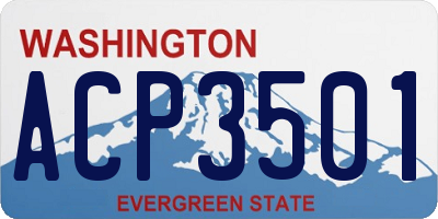 WA license plate ACP3501