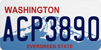 WA license plate ACP3890