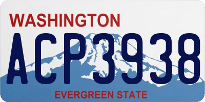 WA license plate ACP3938