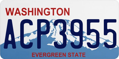 WA license plate ACP3955