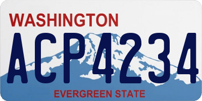 WA license plate ACP4234