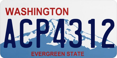 WA license plate ACP4312