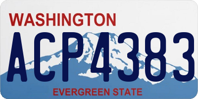WA license plate ACP4383