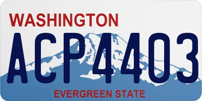 WA license plate ACP4403