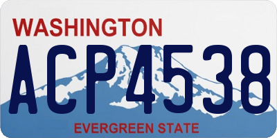 WA license plate ACP4538