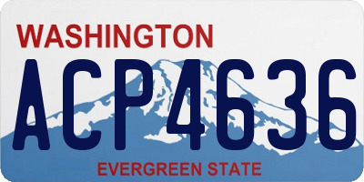 WA license plate ACP4636