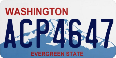 WA license plate ACP4647