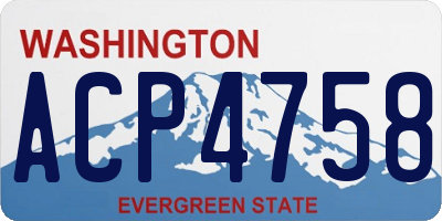 WA license plate ACP4758
