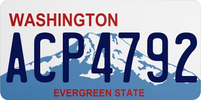 WA license plate ACP4792