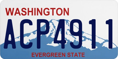 WA license plate ACP4911