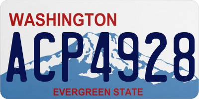 WA license plate ACP4928