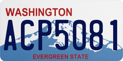 WA license plate ACP5081