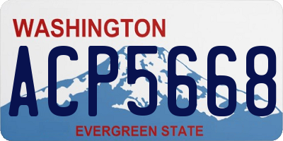 WA license plate ACP5668