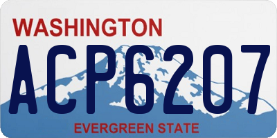WA license plate ACP6207