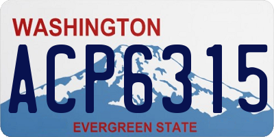 WA license plate ACP6315