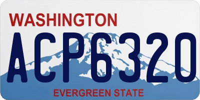 WA license plate ACP6320