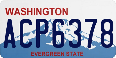 WA license plate ACP6378