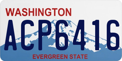 WA license plate ACP6416