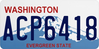 WA license plate ACP6418