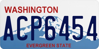 WA license plate ACP6454