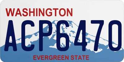WA license plate ACP6470