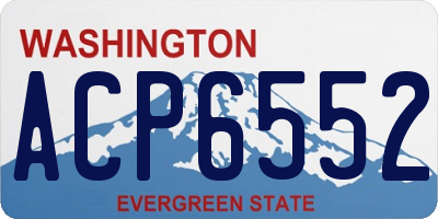 WA license plate ACP6552