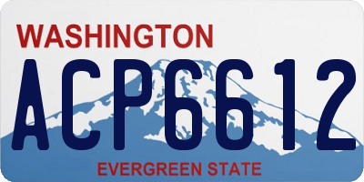 WA license plate ACP6612
