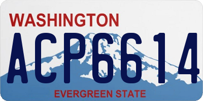 WA license plate ACP6614