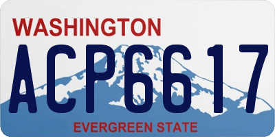 WA license plate ACP6617