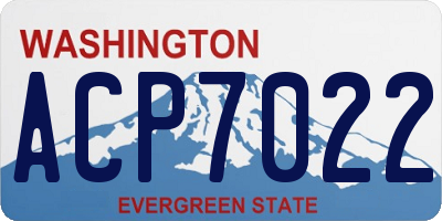 WA license plate ACP7022