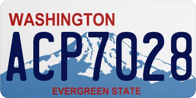 WA license plate ACP7028