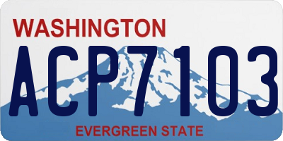 WA license plate ACP7103