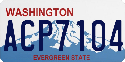 WA license plate ACP7104