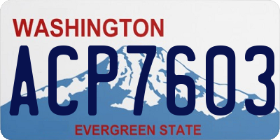 WA license plate ACP7603