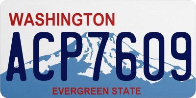 WA license plate ACP7609