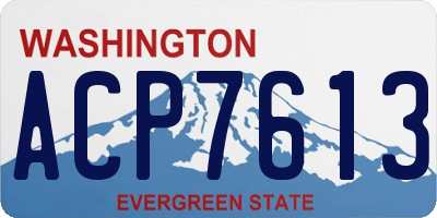 WA license plate ACP7613