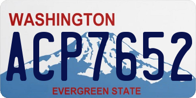 WA license plate ACP7652