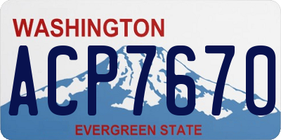 WA license plate ACP7670