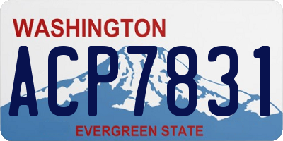 WA license plate ACP7831