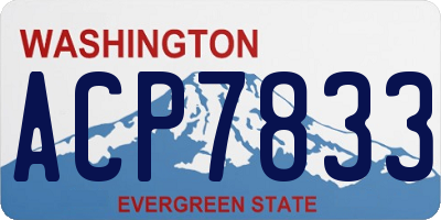 WA license plate ACP7833