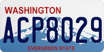 WA license plate ACP8029